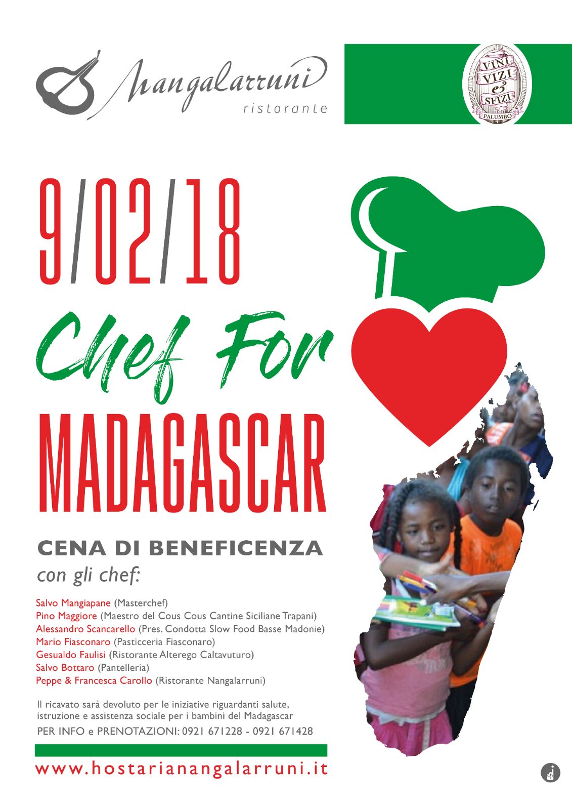 Venerdì 9 febbraio "CHEF FOR MADAGASCAR"