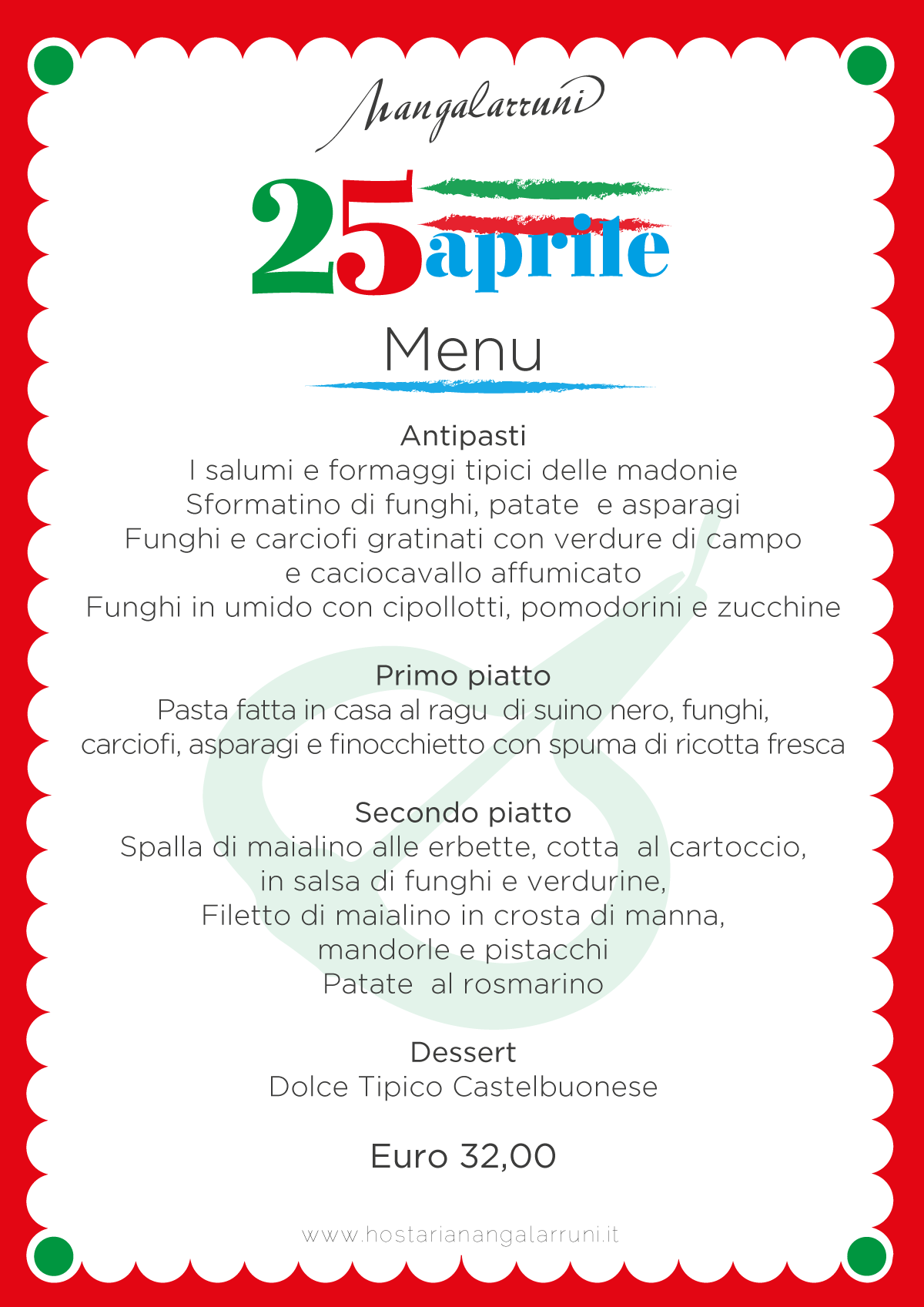 Menu del 25 Aprile