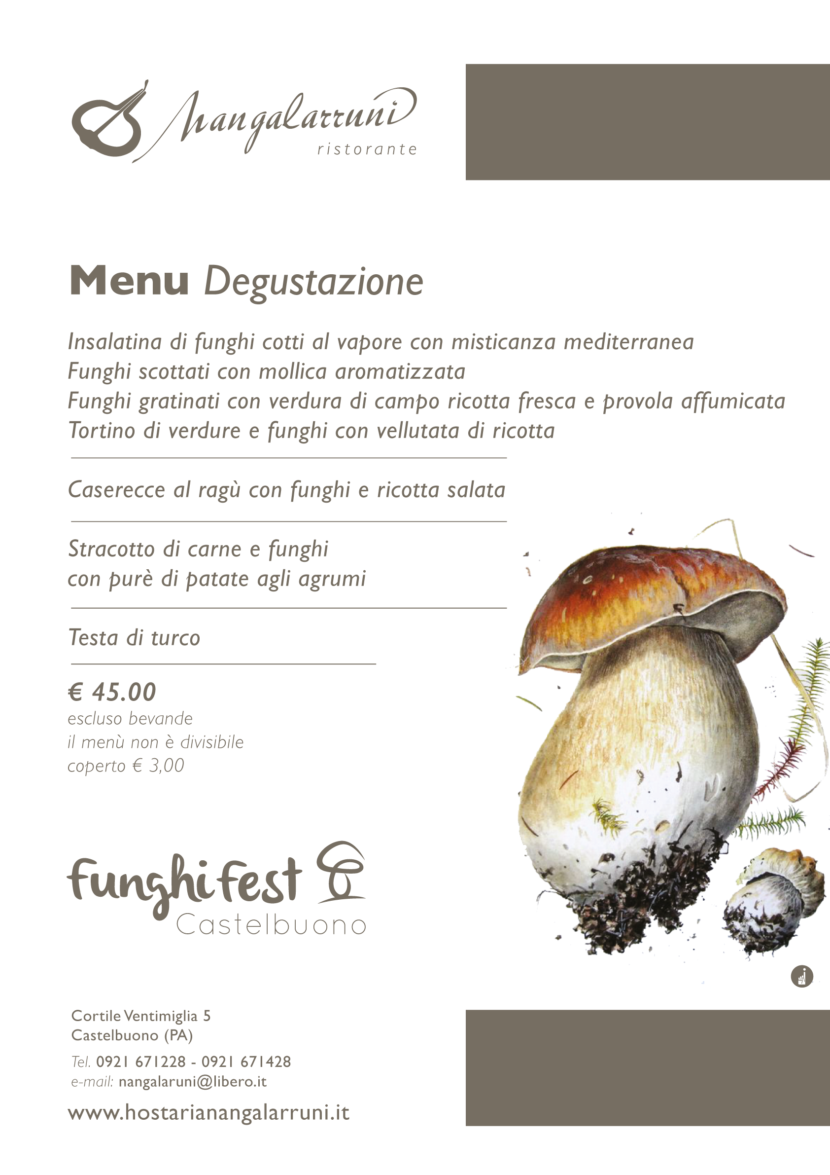 Menu Funghi Fest 2026